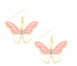 Øreringe - hængeøreringe - søde lyserøde sommerfugle